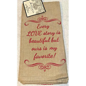 Artistic Accents Kitchen Towel Set OF 2 Love Theme Bride Gift 20"x28" Cotton New